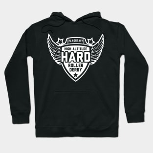 High Altitude Roller Derby White Logo Hoodie